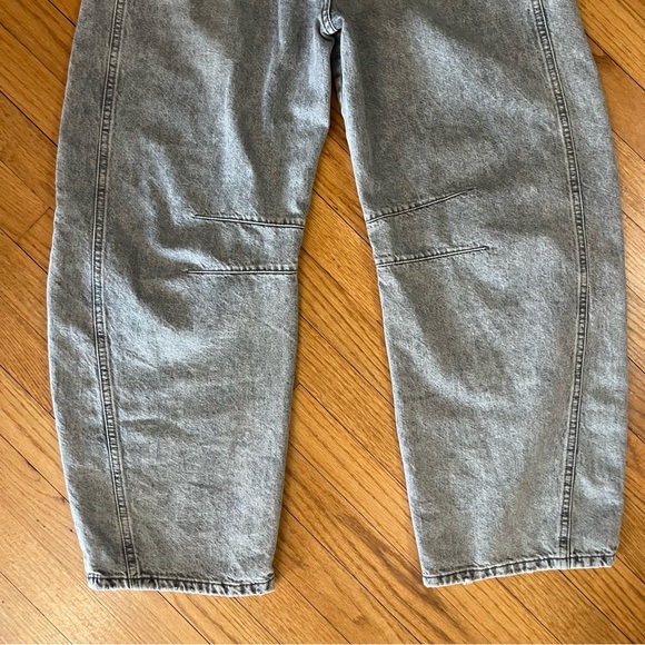 Free People We The Free Good Luck Mid Rise Barrel Jeans Size 26 Archive Gray - Picture 9 of 13
